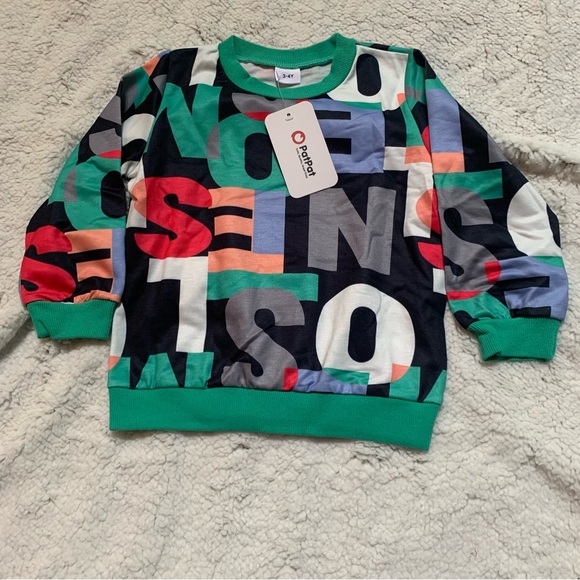 Patpat 2-piece Toddler Boy Letter Print Pullover Sweatshirt and Pants Casual Set - Picture 5 of 14